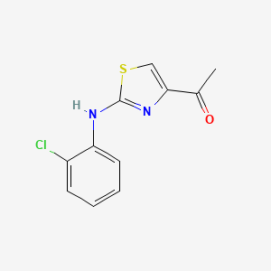molecular formula C11H9ClN2OS B7480673 1-[2-(2-Chloroanilino)thiazole-4-yl]ethanone 