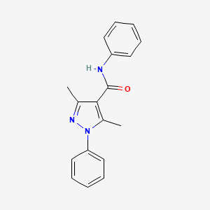 molecular formula C18H17N3O B7480689 N,1-Diphenyl-3,5-dimethyl-1H-pyrazole-4-carboxamide 