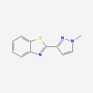 molecular formula C11H9N3S B7480692 2-(1-Methylpyrazol-3-yl)-1,3-benzothiazole 