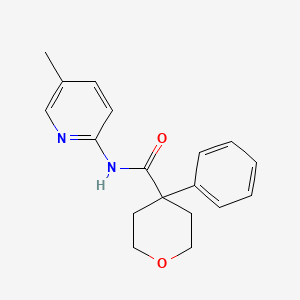molecular formula C18H20N2O2 B7480698 N-(5-methylpyridin-2-yl)-4-phenyloxane-4-carboxamide 