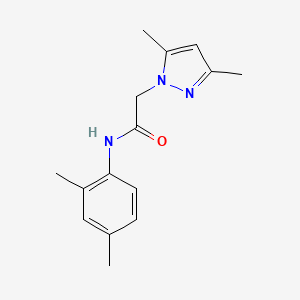 molecular formula C15H19N3O B7480714 N-(2,4-dimethylphenyl)-2-(3,5-dimethylpyrazol-1-yl)acetamide 