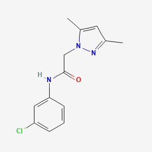 molecular formula C13H14ClN3O B7480722 N-(3-chlorophenyl)-2-(3,5-dimethylpyrazol-1-yl)acetamide 