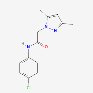molecular formula C13H14ClN3O B7480726 N-(4-chlorophenyl)-2-(3,5-dimethyl-1H-pyrazol-1-yl)acetamide 