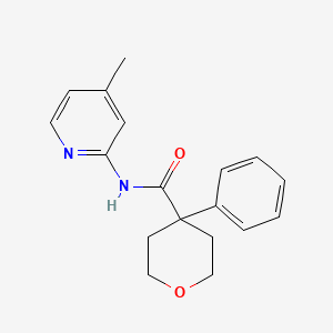 molecular formula C18H20N2O2 B7480733 N-(4-methylpyridin-2-yl)-4-phenyloxane-4-carboxamide 