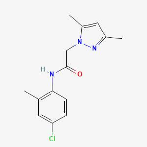 molecular formula C14H16ClN3O B7480736 N-(4-chloro-2-methylphenyl)-2-(3,5-dimethylpyrazol-1-yl)acetamide 