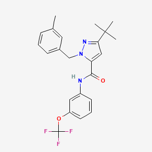 molecular formula C23H24F3N3O2 B7480769 5-tert-butyl-2-[(3-methylphenyl)methyl]-N-[3-(trifluoromethoxy)phenyl]pyrazole-3-carboxamide 