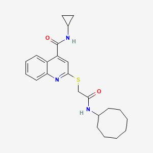 molecular formula C23H29N3O2S B7480771 2-[2-(cyclooctylamino)-2-oxoethyl]sulfanyl-N-cyclopropylquinoline-4-carboxamide 