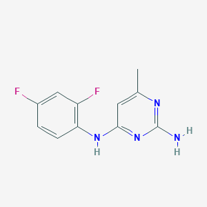 molecular formula C11H10F2N4 B7480795 4-N-(2,4-difluorophenyl)-6-methylpyrimidine-2,4-diamine 