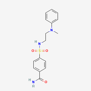 molecular formula C16H19N3O3S B7480807 4-[2-(N-methylanilino)ethylsulfamoyl]benzamide 
