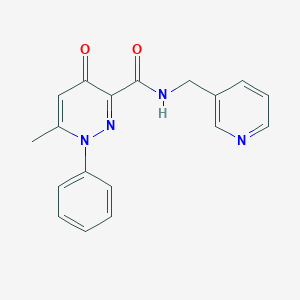 molecular formula C18H16N4O2 B7480822 6-methyl-4-oxo-1-phenyl-N-(pyridin-3-ylmethyl)pyridazine-3-carboxamide 