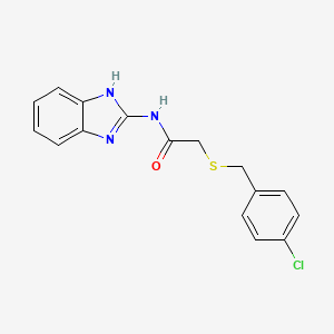 molecular formula C16H14ClN3OS B7480827 N-(1H-benzimidazol-2-yl)-2-[(4-chlorophenyl)methylsulfanyl]acetamide 