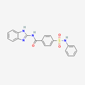 molecular formula C20H16N4O3S B7480836 N-(1H-benzimidazol-2-yl)-4-(phenylsulfamoyl)benzamide 