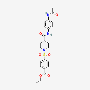 molecular formula C23H27N3O6S B7480857 Ethyl 4-[4-[(4-acetamidophenyl)carbamoyl]piperidin-1-yl]sulfonylbenzoate 
