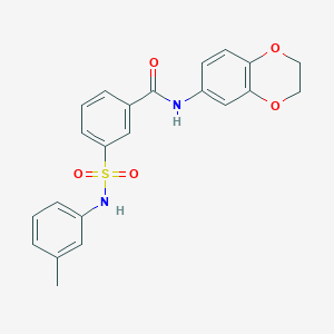 molecular formula C22H20N2O5S B7480865 N-(2,3-dihydro-1,4-benzodioxin-6-yl)-3-[(3-methylphenyl)sulfamoyl]benzamide 