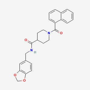molecular formula C25H24N2O4 B7480876 N-(1,3-benzodioxol-5-ylmethyl)-1-(naphthalene-1-carbonyl)piperidine-4-carboxamide 