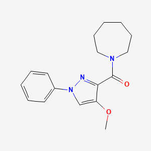 molecular formula C17H21N3O2 B7480884 Azepan-1-yl-(4-methoxy-1-phenylpyrazol-3-yl)methanone 
