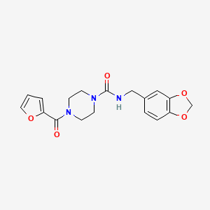 molecular formula C18H19N3O5 B7480902 N-(1,3-benzodioxol-5-ylmethyl)-4-(furan-2-carbonyl)piperazine-1-carboxamide 