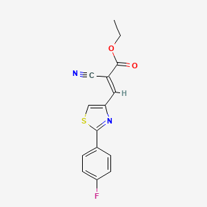 molecular formula C15H11FN2O2S B7480906 ethyl (E)-2-cyano-3-[2-(4-fluorophenyl)-1,3-thiazol-4-yl]prop-2-enoate 