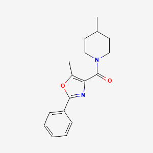 molecular formula C17H20N2O2 B7480913 (5-Methyl-2-phenyl-1,3-oxazol-4-yl)-(4-methylpiperidin-1-yl)methanone 