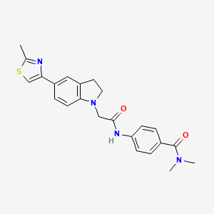 molecular formula C23H24N4O2S B7480953 N,N-dimethyl-4-[[2-[5-(2-methyl-1,3-thiazol-4-yl)-2,3-dihydroindol-1-yl]acetyl]amino]benzamide 