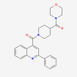 Morpholin-4-yl-[1-(2-phenylquinoline-4-carbonyl)piperidin-4-yl]methanone