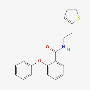 molecular formula C19H17NO2S B7480989 2-phenoxy-N-(2-thiophen-2-ylethyl)benzamide 
