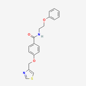 molecular formula C19H18N2O3S B7481037 N-(2-phenoxyethyl)-4-(1,3-thiazol-4-ylmethoxy)benzamide 