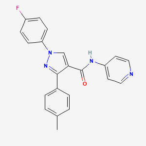 molecular formula C22H17FN4O B7481038 1-(4-fluorophenyl)-3-(4-methylphenyl)-N-pyridin-4-ylpyrazole-4-carboxamide 