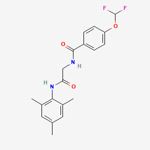 molecular formula C19H20F2N2O3 B7481042 4-(difluoromethoxy)-N-[2-oxo-2-(2,4,6-trimethylanilino)ethyl]benzamide 