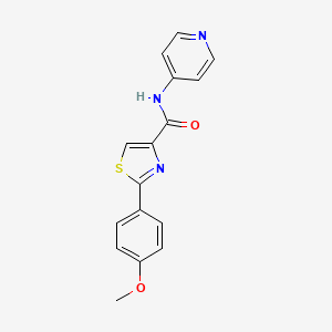 molecular formula C16H13N3O2S B7481071 2-(4-methoxyphenyl)-N-pyridin-4-yl-1,3-thiazole-4-carboxamide 