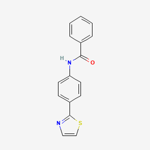 molecular formula C16H12N2OS B7481085 N-[4-(1,3-thiazol-2-yl)phenyl]benzamide 