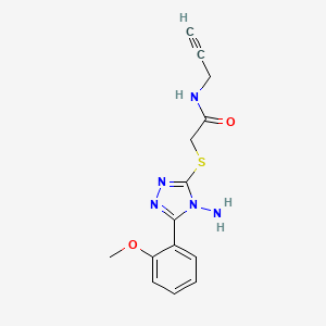 molecular formula C14H15N5O2S B7481097 2-[[4-amino-5-(2-methoxyphenyl)-1,2,4-triazol-3-yl]sulfanyl]-N-prop-2-ynylacetamide 