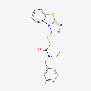 molecular formula C19H17FN4OS2 B7481101 N-ethyl-N-[(3-fluorophenyl)methyl]-2-([1,2,4]triazolo[3,4-b][1,3]benzothiazol-1-ylsulfanyl)acetamide 