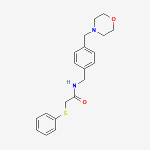 molecular formula C20H24N2O2S B7481102 N-[[4-(morpholin-4-ylmethyl)phenyl]methyl]-2-phenylsulfanylacetamide 