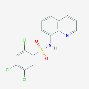 molecular formula C15H9Cl3N2O2S B7481116 2,4,5-trichloro-N-quinolin-8-ylbenzenesulfonamide 