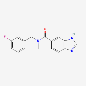 molecular formula C16H14FN3O B7481136 N-[(3-fluorophenyl)methyl]-N-methyl-3H-benzimidazole-5-carboxamide 