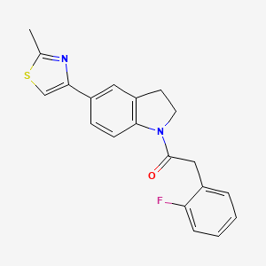 molecular formula C20H17FN2OS B7481160 1-[(2-Fluorophenyl)acetyl]-5-(2-methyl-1,3-thiazol-4-yl)indoline 