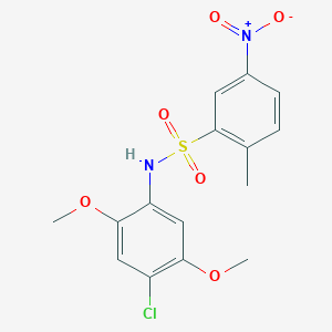 molecular formula C15H15ClN2O6S B7481172 N-(4-chloro-2,5-dimethoxyphenyl)-2-methyl-5-nitrobenzenesulfonamide 