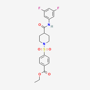 molecular formula C21H22F2N2O5S B7481195 Ethyl 4-[4-[(3,5-difluorophenyl)carbamoyl]piperidin-1-yl]sulfonylbenzoate 