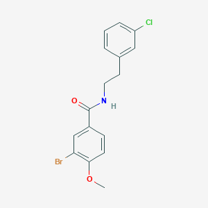 molecular formula C16H15BrClNO2 B7481210 3-bromo-N-[2-(3-chlorophenyl)ethyl]-4-methoxybenzamide 