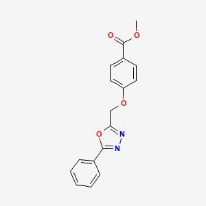 molecular formula C17H14N2O4 B7481214 Methyl 4-[(5-phenyl-1,3,4-oxadiazol-2-yl)methoxy]benzoate 