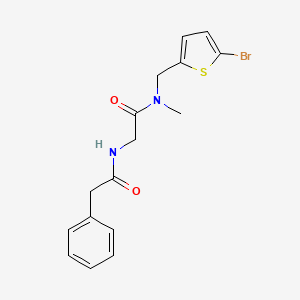 molecular formula C16H17BrN2O2S B7481226 N-[2-[(5-bromothiophen-2-yl)methyl-methylamino]-2-oxoethyl]-2-phenylacetamide 