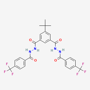 molecular formula C28H24F6N4O4 B7481245 5-tert-butyl-1-N',3-N'-bis[4-(trifluoromethyl)benzoyl]benzene-1,3-dicarbohydrazide 