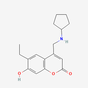 molecular formula C17H21NO3 B7481250 4-[(Cyclopentylamino)methyl]-6-ethyl-7-hydroxychromen-2-one 