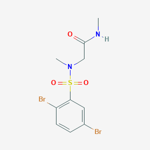 molecular formula C10H12Br2N2O3S B7481266 2-[(2,5-dibromophenyl)sulfonyl-methylamino]-N-methylacetamide 