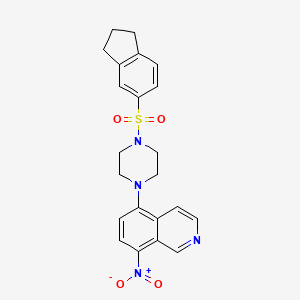 5-[4-(2,3-dihydro-1H-inden-5-ylsulfonyl)piperazin-1-yl]-8-nitroisoquinoline