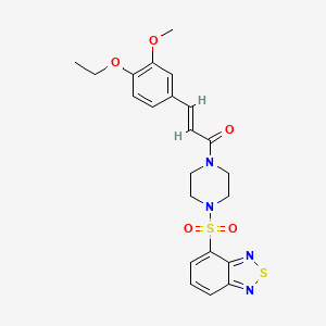 (E)-1-[4-(2,1,3-benzothiadiazol-4-ylsulfonyl)piperazin-1-yl]-3-(4-ethoxy-3-methoxyphenyl)prop-2-en-1-one