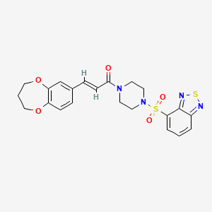 molecular formula C22H22N4O5S2 B7481314 (E)-1-[4-(2,1,3-benzothiadiazol-4-ylsulfonyl)piperazin-1-yl]-3-(3,4-dihydro-2H-1,5-benzodioxepin-7-yl)prop-2-en-1-one 