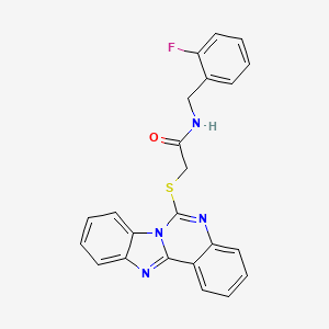 2-(benzimidazolo[1,2-c]quinazolin-6-ylsulfanyl)-N-[(2-fluorophenyl)methyl]acetamide