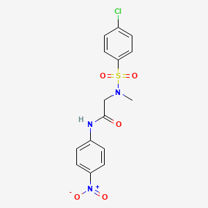 molecular formula C15H14ClN3O5S B7481328 2-[(4-chlorophenyl)sulfonyl-methylamino]-N-(4-nitrophenyl)acetamide 